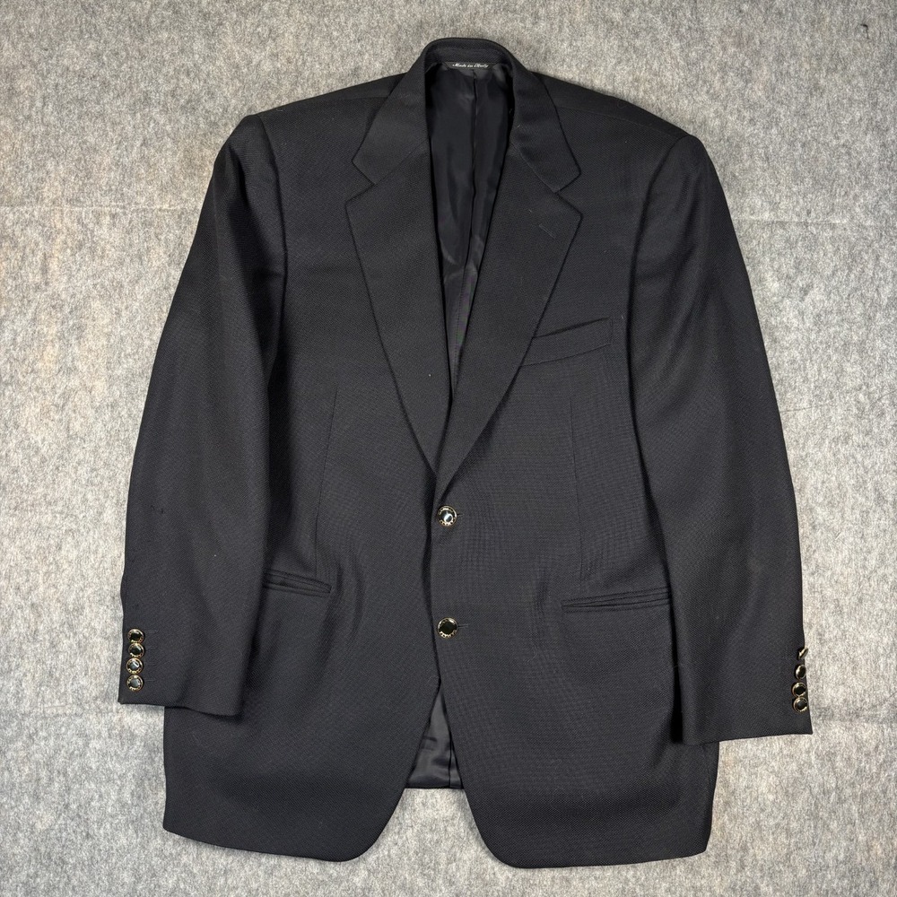 Canali Suit Jacket Blazer Men's Italian 52 USA‎ 42 100% Wool Navy Blue Preppy